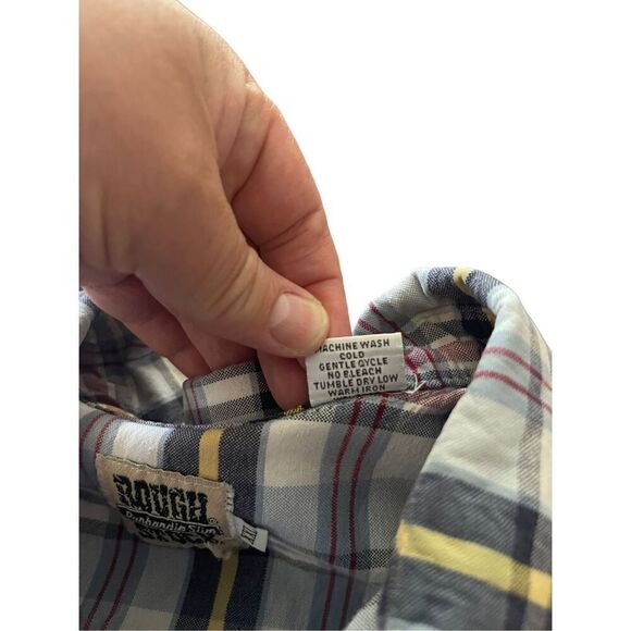 Panhandle Slim Mens Multicolor Plaid Long Sleeve Rough Stock Western Shirt XXL - Picture 12 of 12